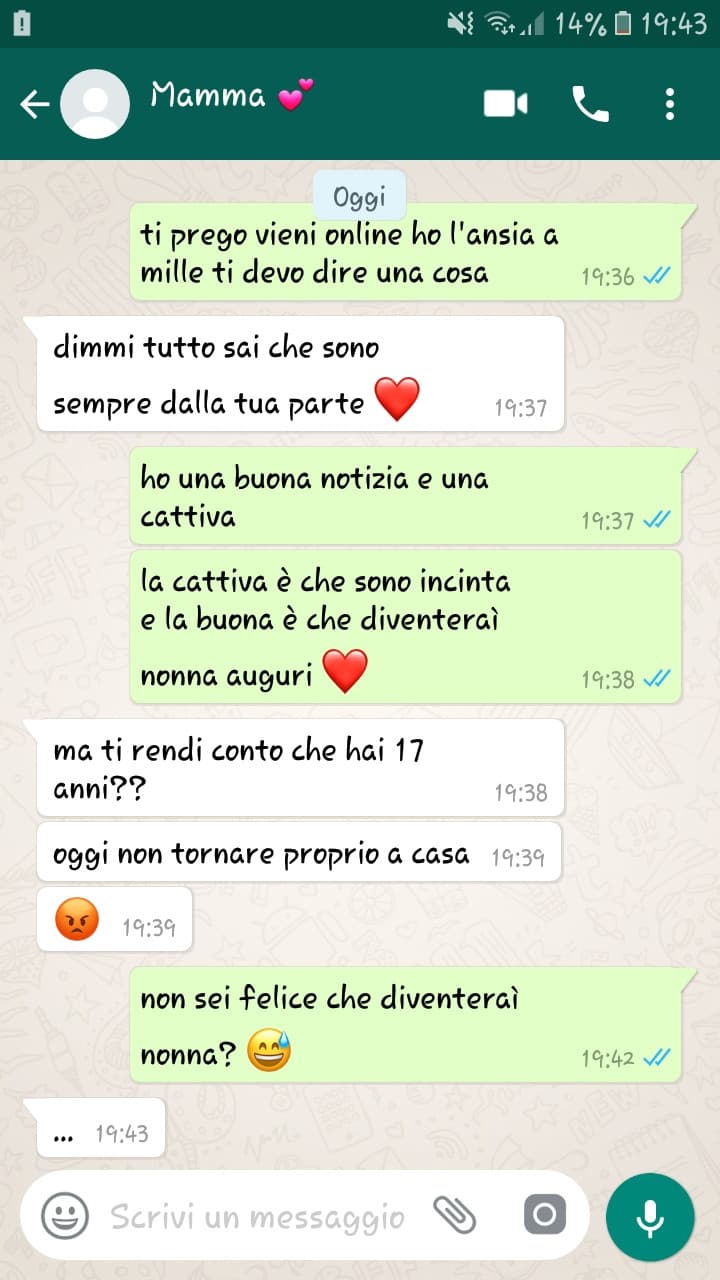 Perchè mai non è felice di essere nonna ?