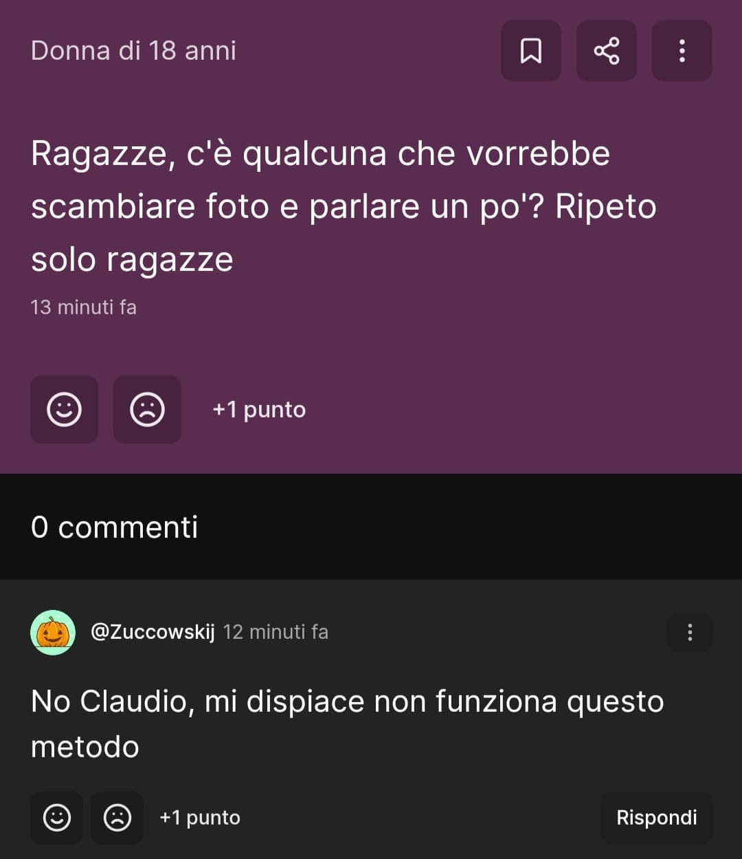 Ormai i morti di figa si inventano qualsiasi metodo😂