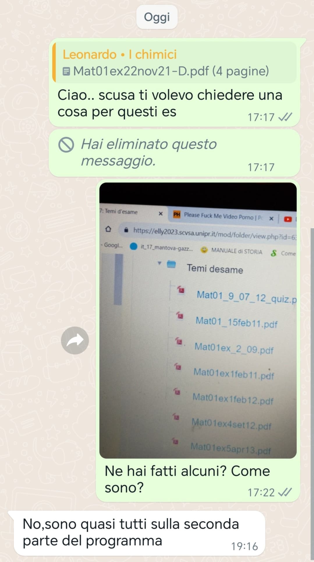 Ma almeno uno horny del mio corso, lo trovo, no? 