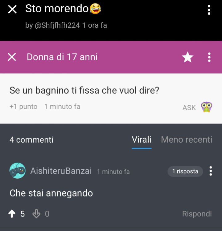 Ringrazio tizio dal nome impronuncialbile che ha pubblicato un mio commento, non mi era mai successo e mi ha resa felicia.