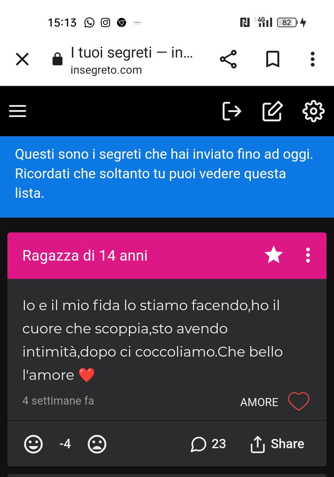 Ci tengo a specificare che sto segreto era fake(descrizione)