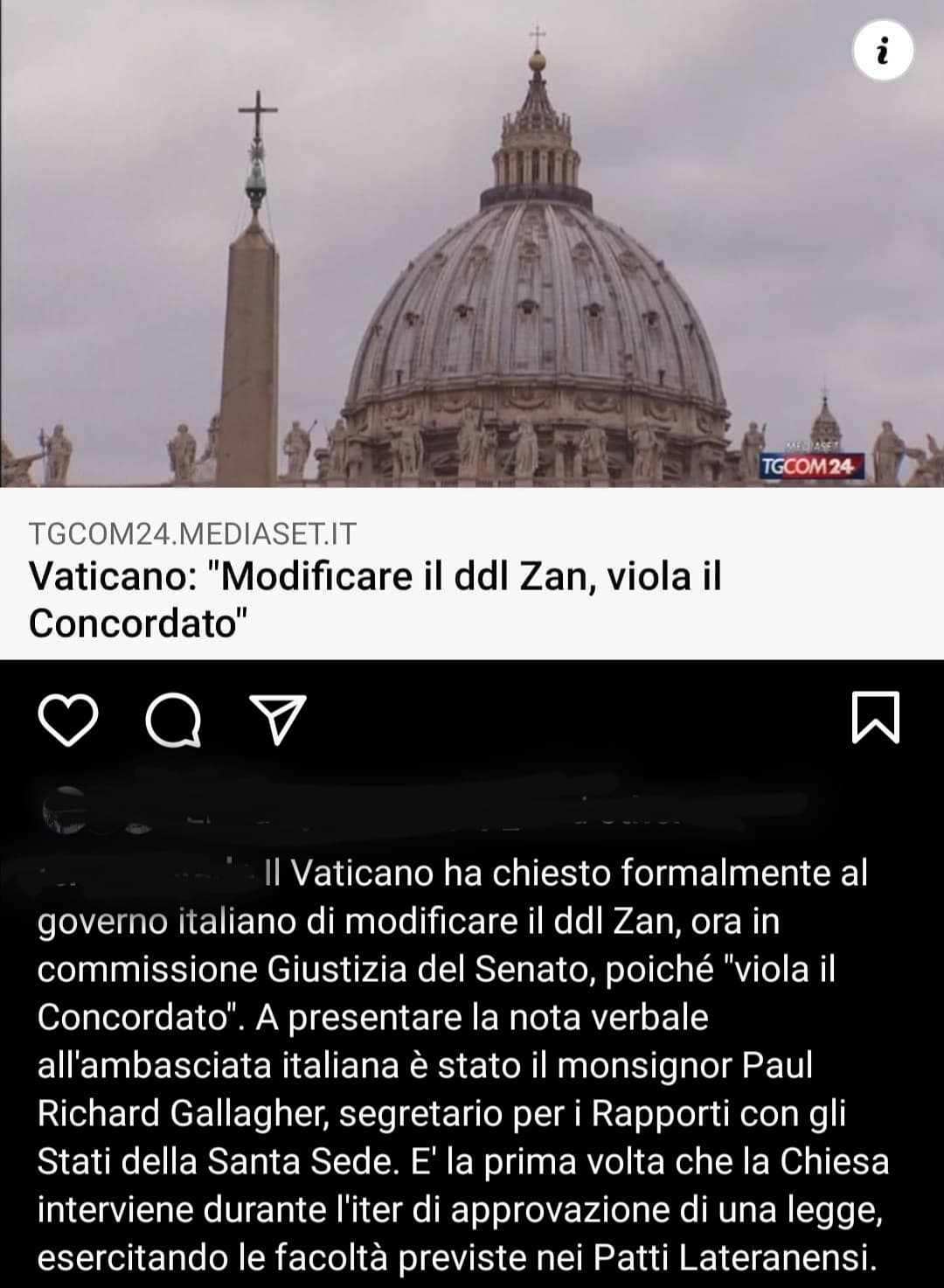 Oh, ma com'è possibile che uno stato estero si appelli a dei patti fatti con un dittatore fascista per bloccare una legge di un paese democratico nel 2021? Oh oh, che sorpresa 