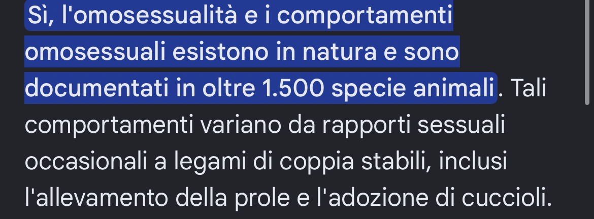 “l’omosessualità non esiste in natura🤬”