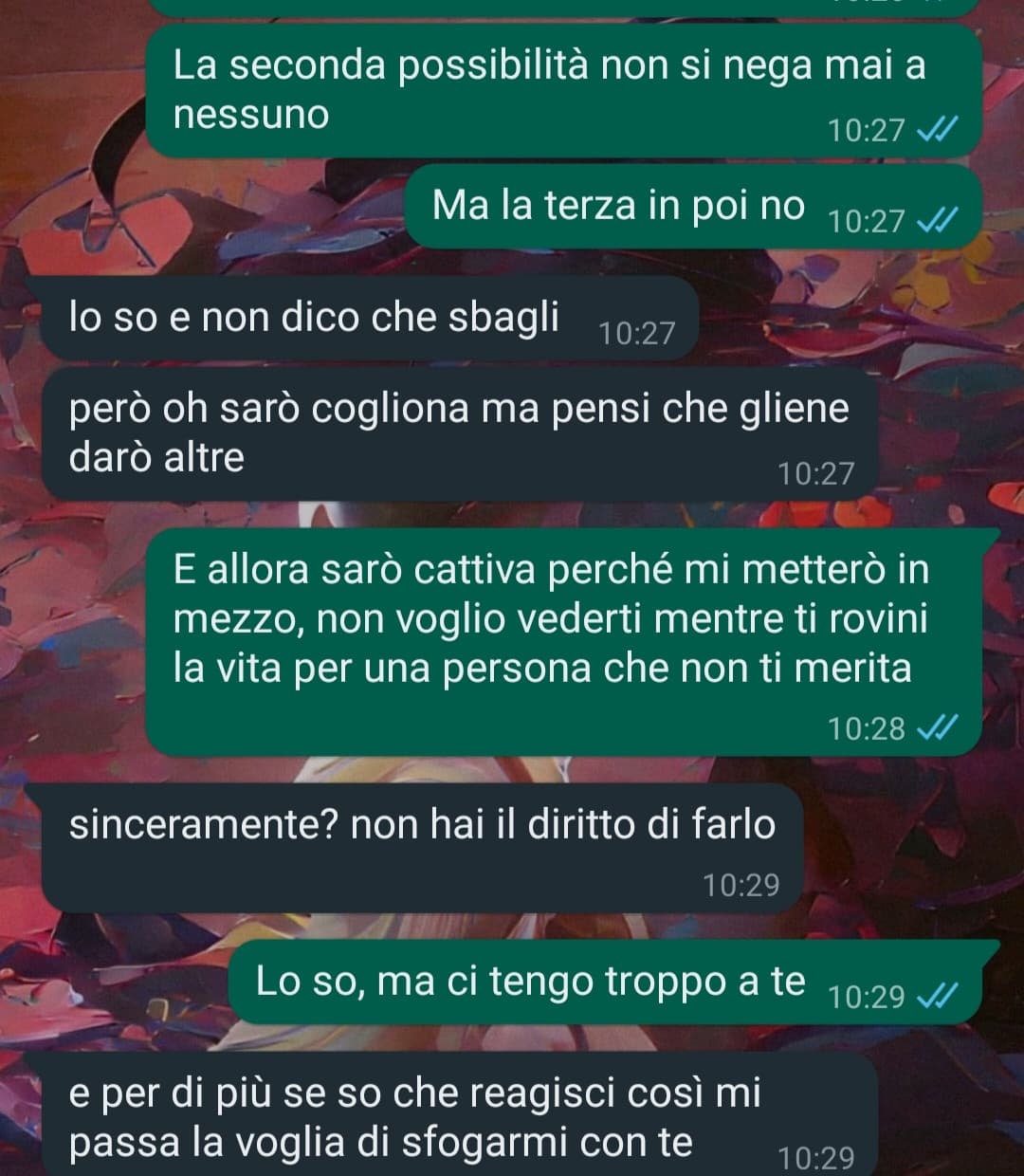 Forse sto sbagliando, forse ora non mi dirà più niente 