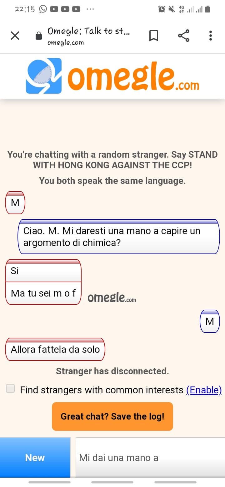 E poi venitemi a dire che solo le femmine vengono discriminate on-line o in giro solo perché femmine. 