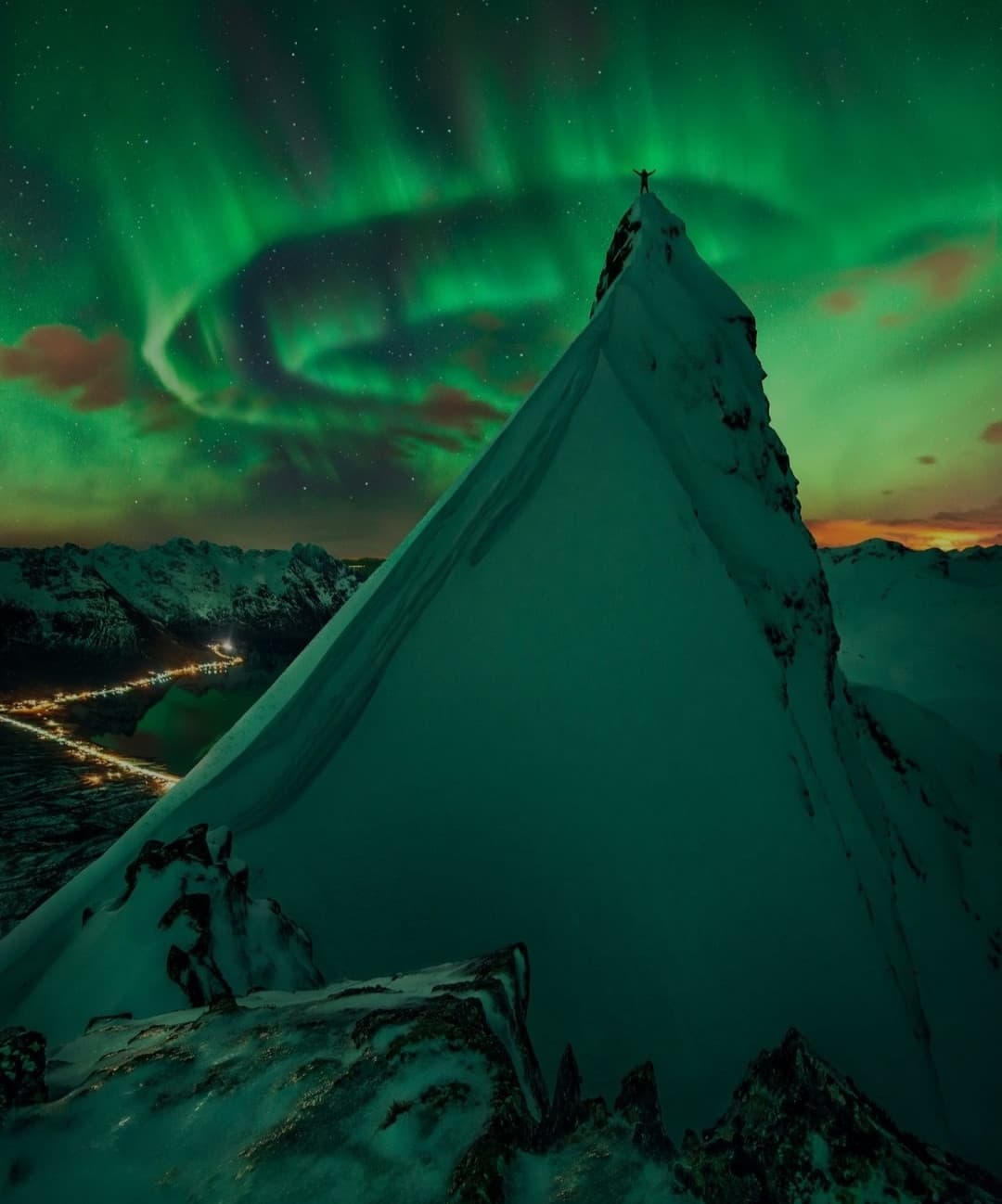 Aurora boreale vista invece dalla Norvegia