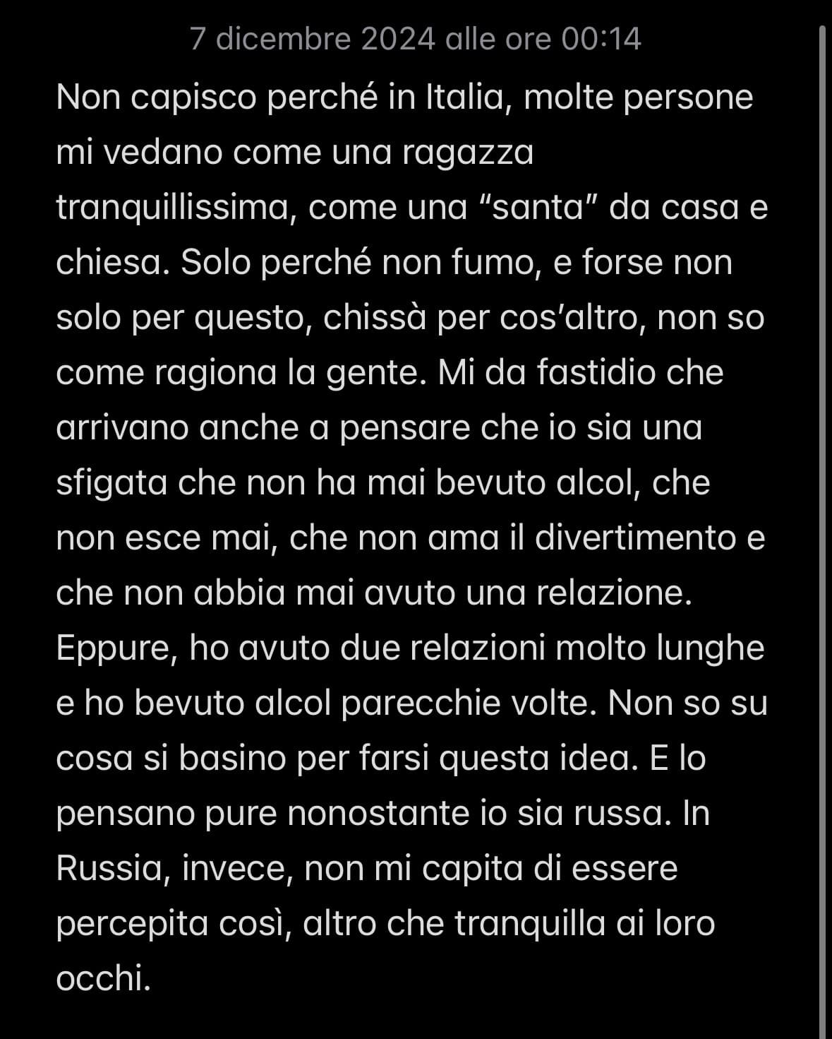 Non capisco perché lo pensano sempre tutti , per anni sempre così, ogni persona che conosco qua