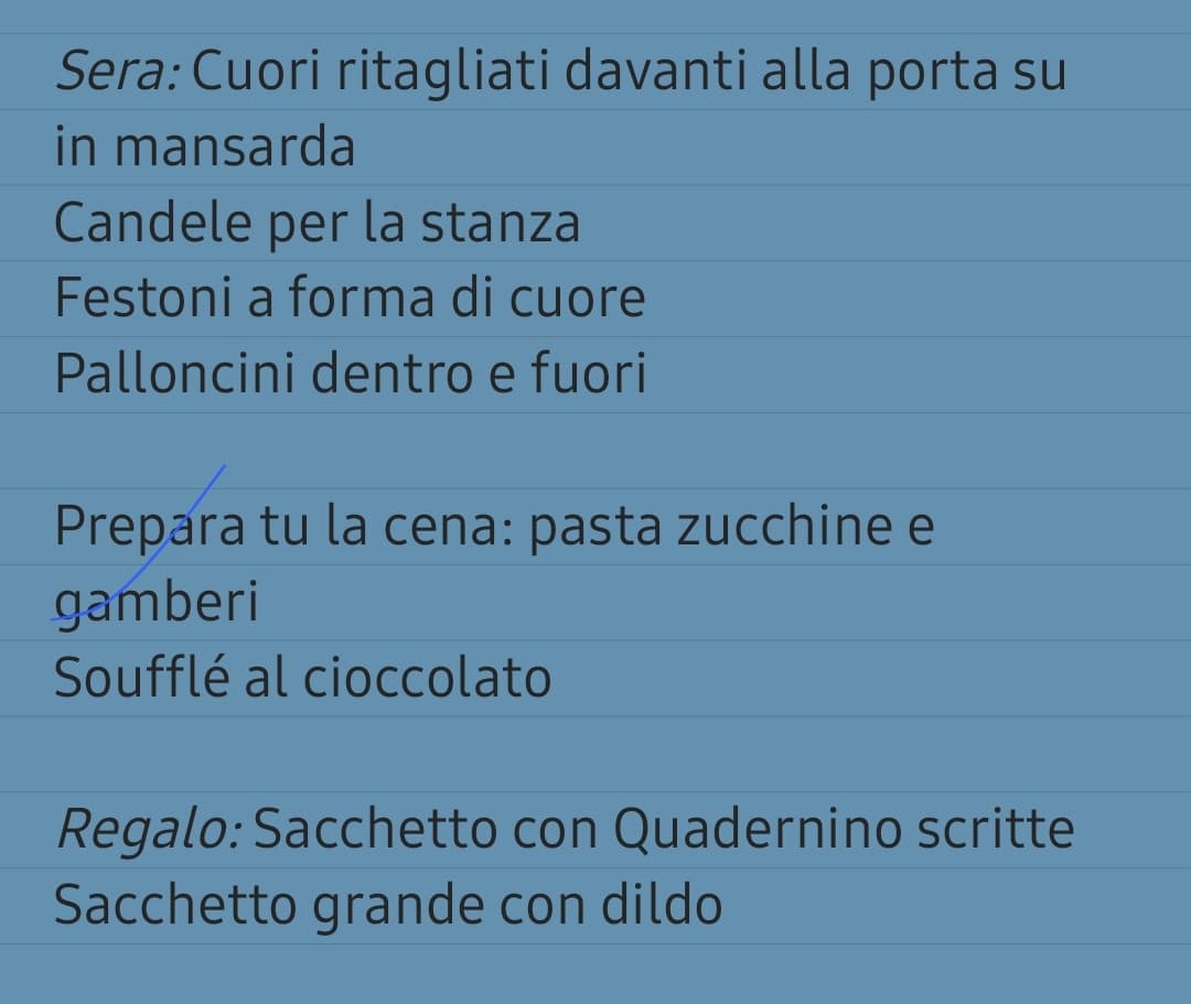 SONO EMOZIONATISSIMO. Domani festeggiamo il nostro anniversario. Sono troppo felice ed agitato. Spero gli piaccia.