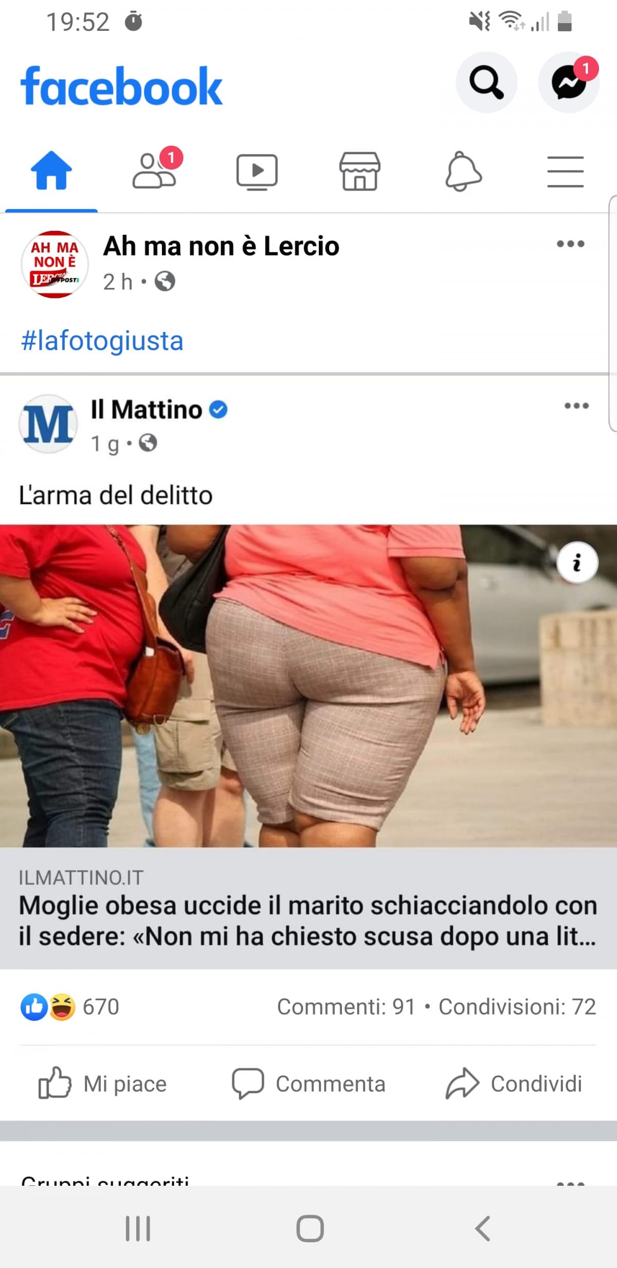 Fa ridere perchè ha usato il suo sedere o perchè a morire è un uomo? 