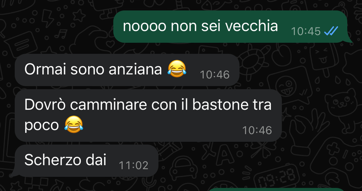 mi madre che pensa che sia uno scherzo