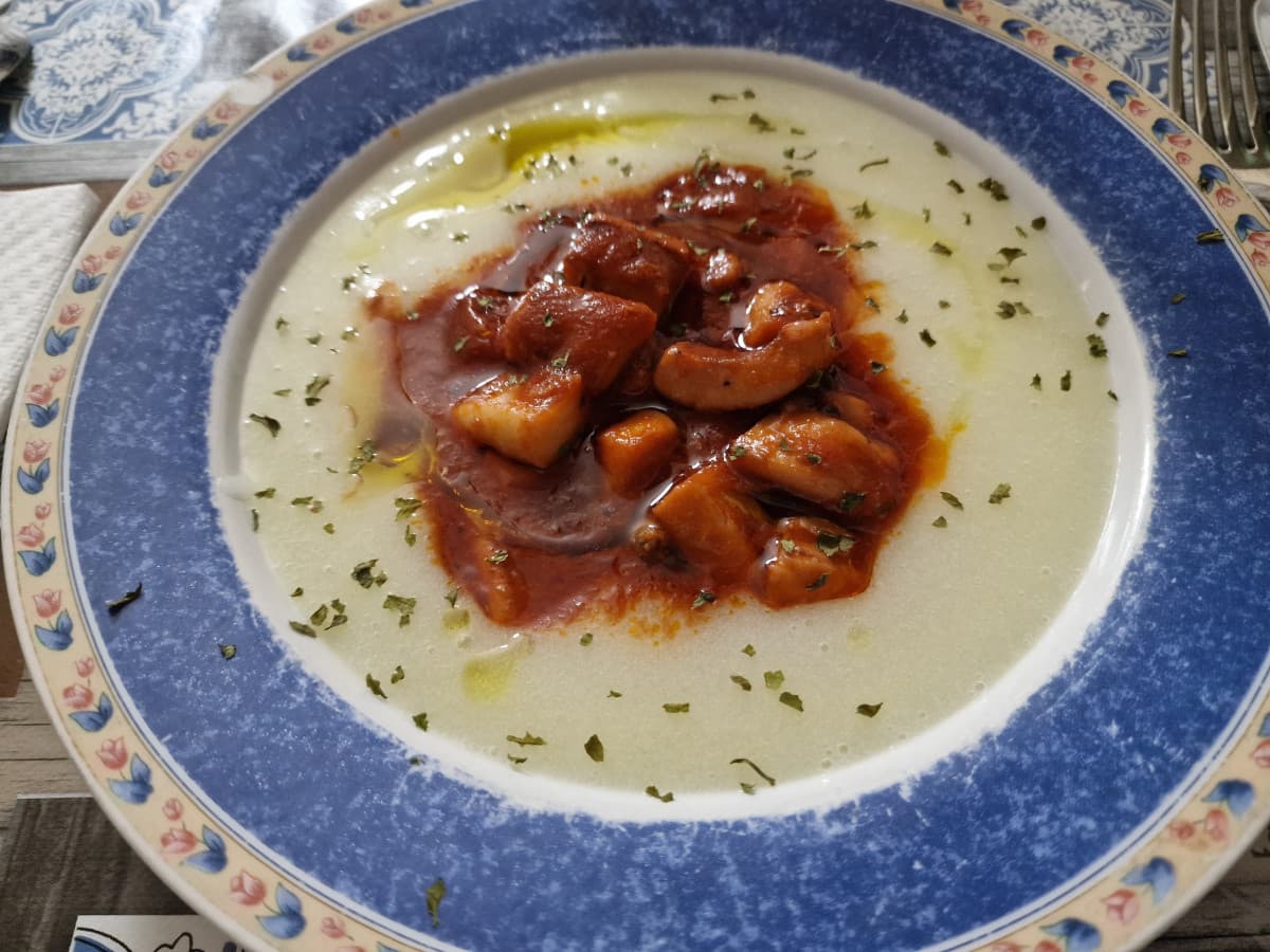 Totano in crema di patate