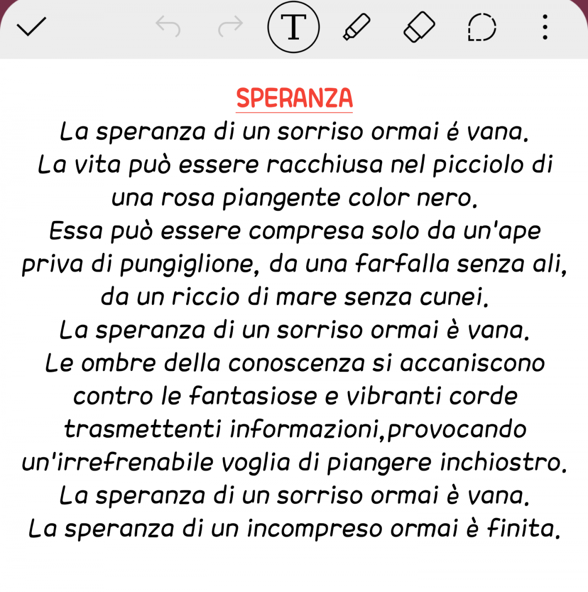 POESIA NON RIMATA CHE HO SCRITTO L'ANNO SCORSO A 16 ANNI, DURANTE UN MIO PERIODO "BUIO".
(Non ho mai scritto poesie e non penso lo farò mai più ??ed inoltre non penso capirete nulla ahah)