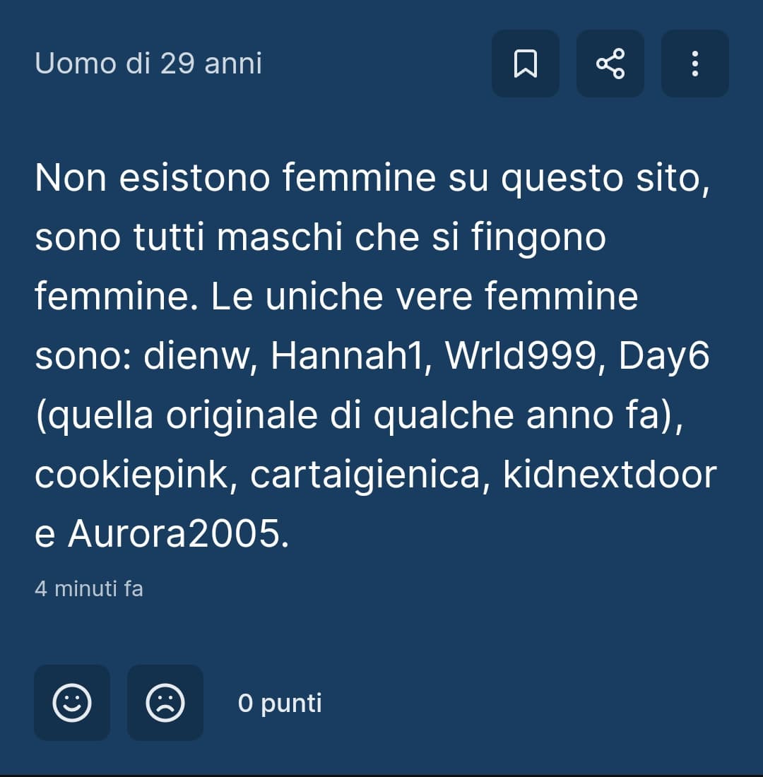 Io so che alcune ragazze si fingono ragazzi...