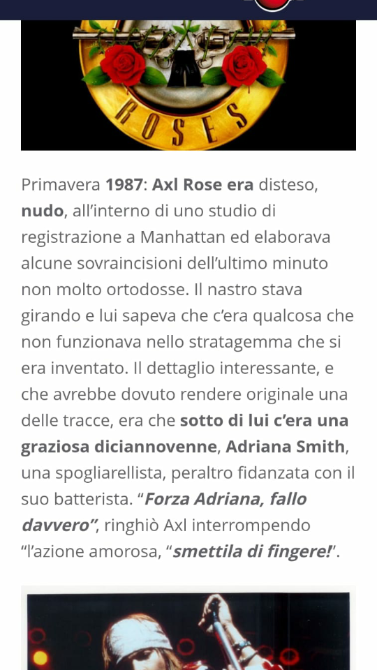 Sono cose scioccanti che riguardanoi Guns N' Roses.