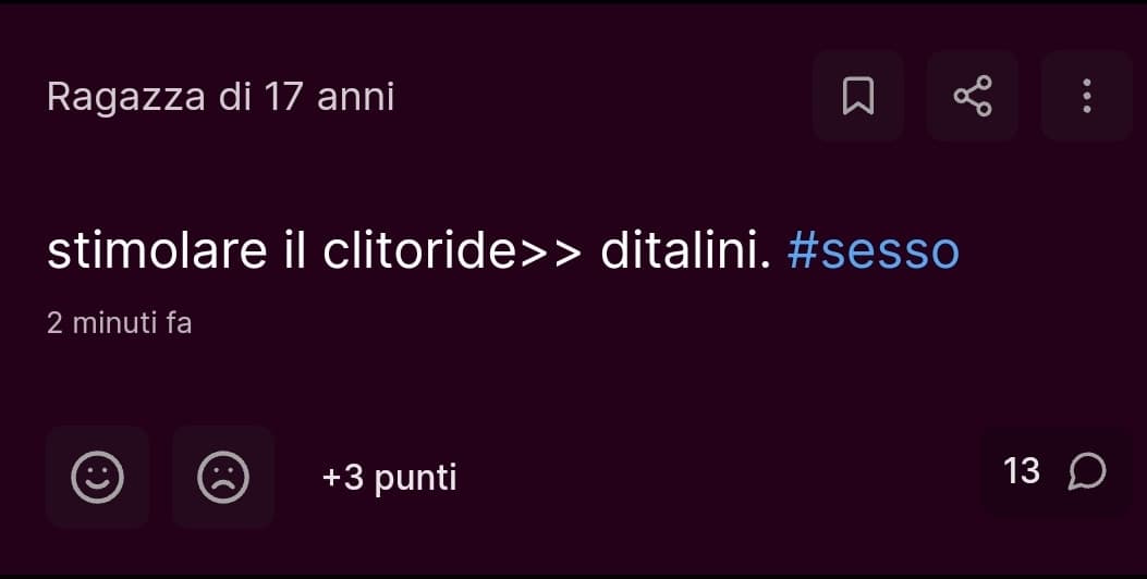 13 commenti in 2 minuti. Che morti di figa che siamo 