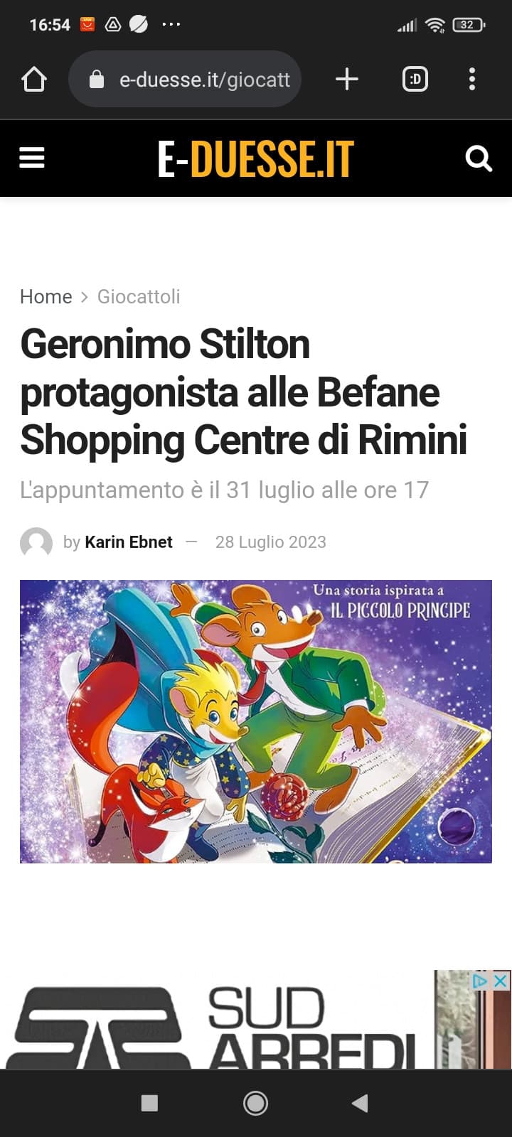 Geronimo Stilton protagonista alle Befane Shopping Centre di Rimini —
L'appuntamento è il 31 luglio alle ore 17