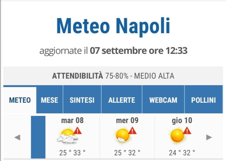 Oggi è 7 settembre e nei prossimi giorni farà tutto sto caldo ceh io mi sparo. 