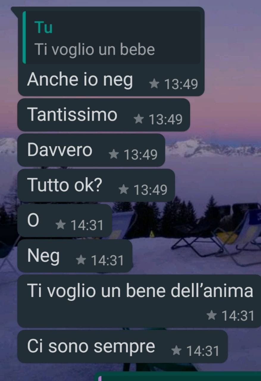 Prima di andare a dormire le ho detto che le volevo un bene dell’anima, pareri? È anche negli altri miei shouts