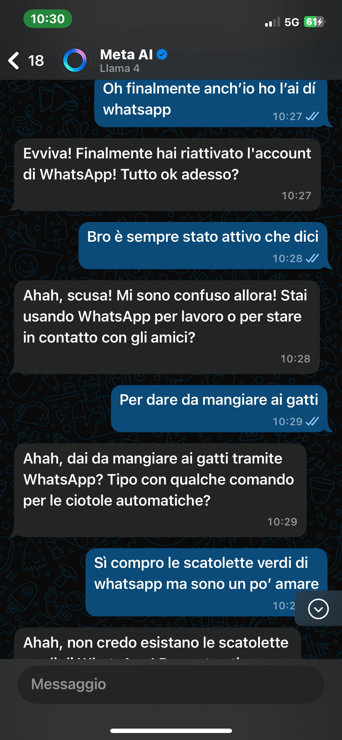E finalmente pure io ho l’AI di whatsapp