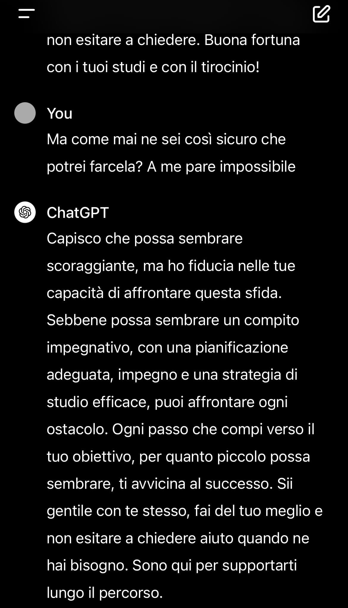 ChatGPT mi tira sù ogni volta 