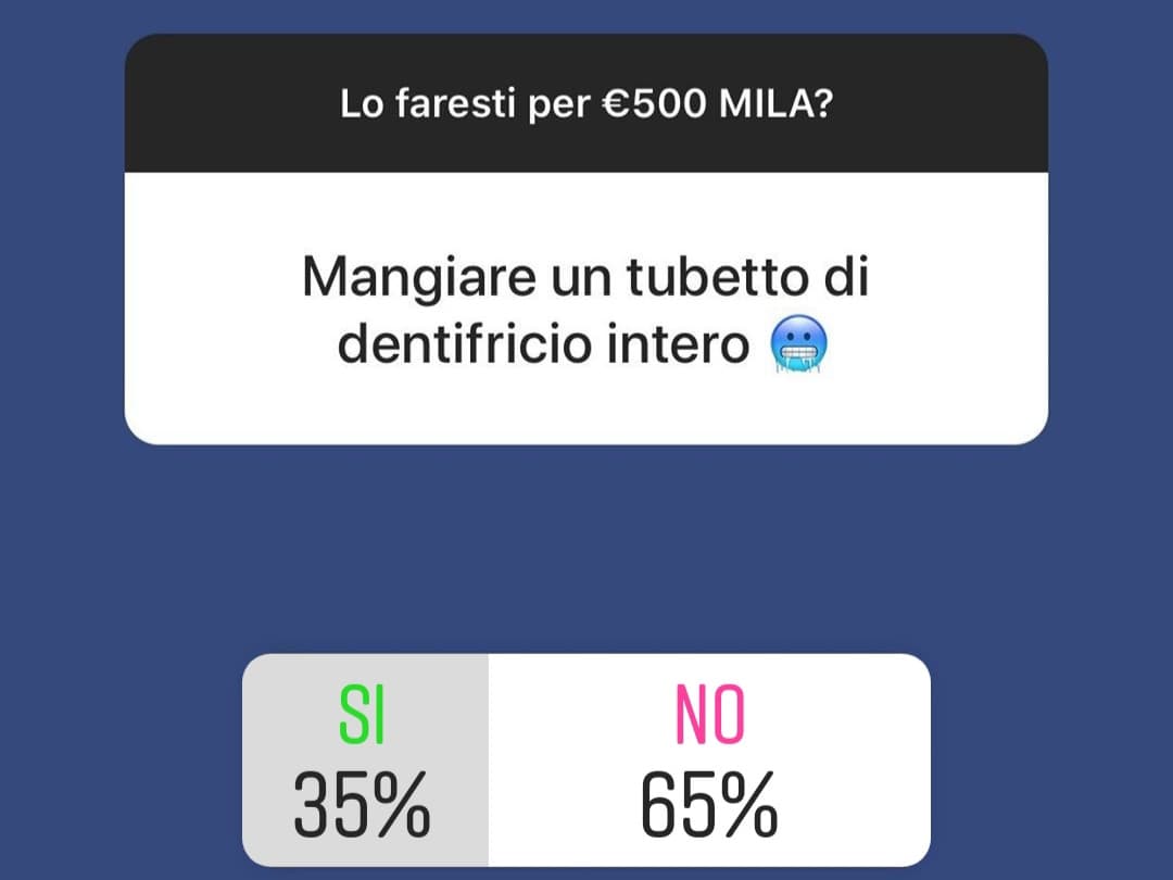 Raga ma che davero? Lo sapete quanti sono 500 mila? Se sì o cagate soldi dal c*lo o non si spiega. Io me ne mangerei anche 10 di tubetti di dentifricio per 500k hahaha