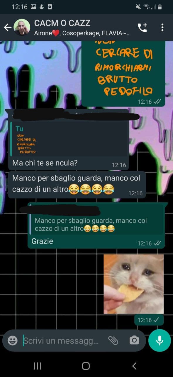 Io non ho capito che cazzo ho fatto per farmi odiare, ma poi ste battutine e le prese in giro a cazzo. Ma non ci rimango male eh, per niente