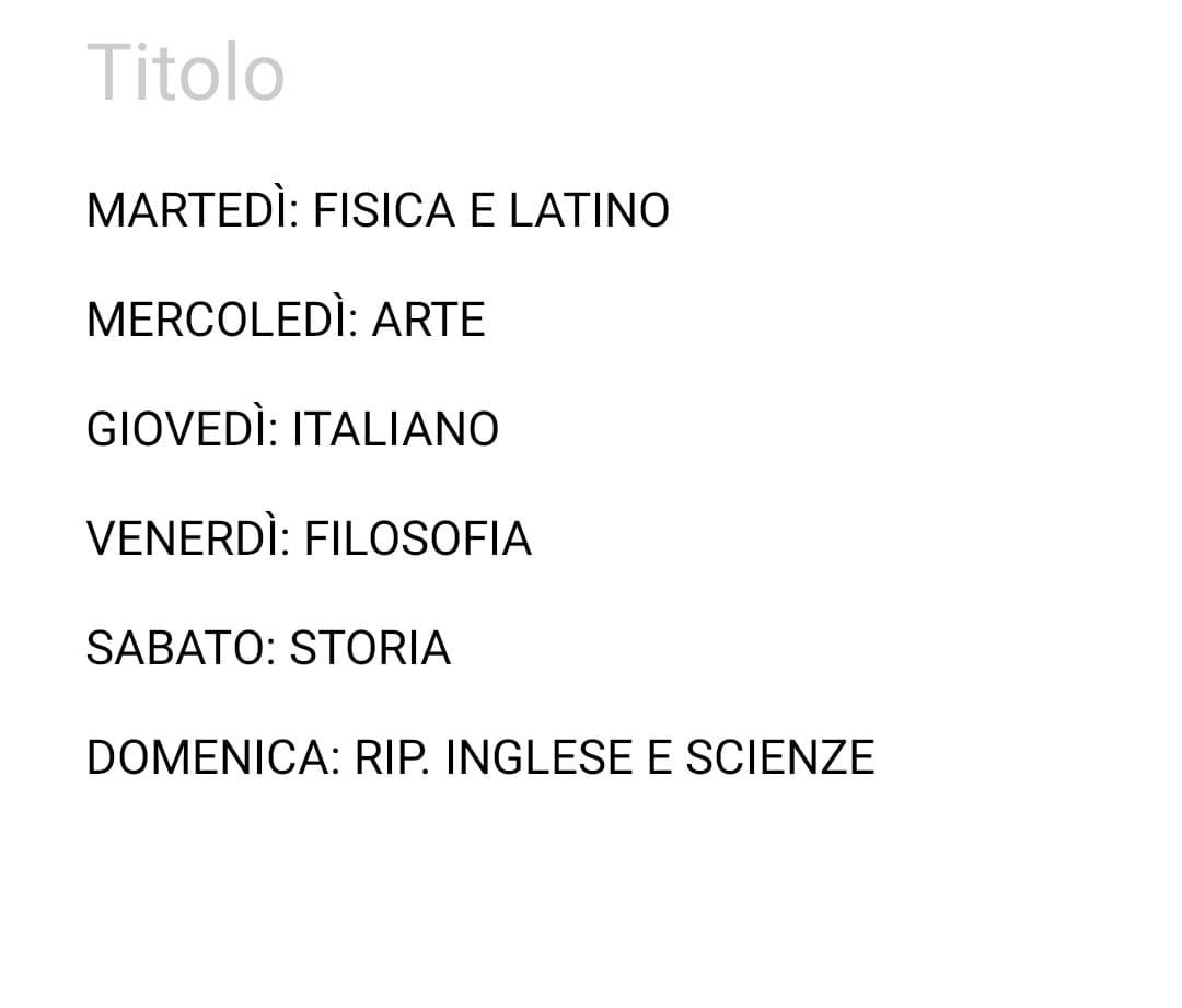 Avrei potuto seguire il mio schema e invece no spostiamoci direttamente a venerdì senza aver fatto un cazzo