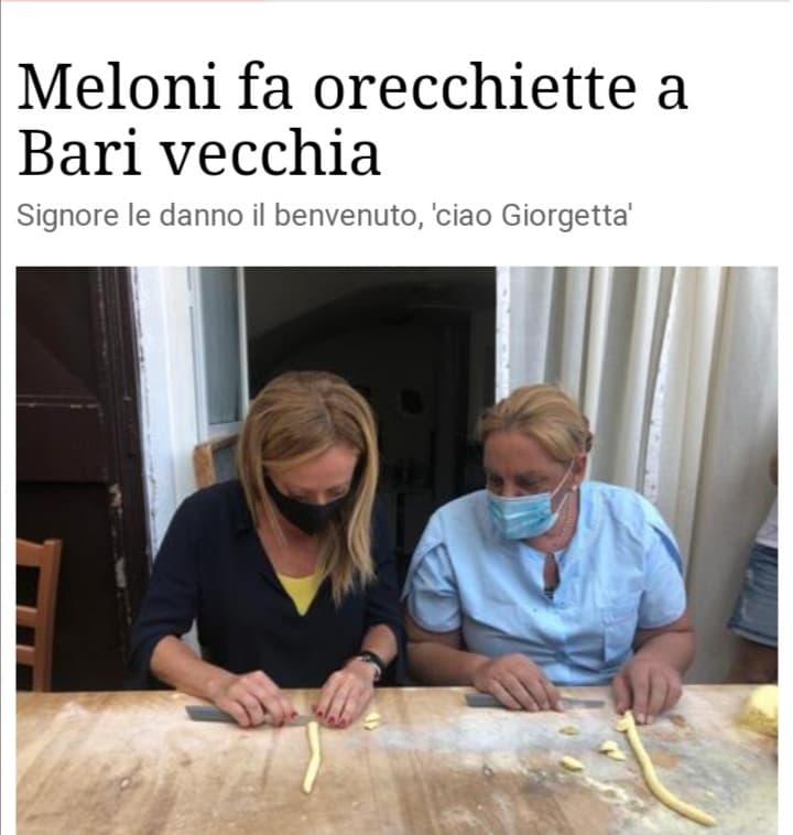 Che cute la Giorgia fa le orecchiette?