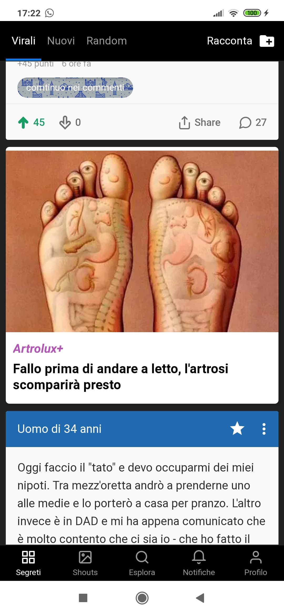 Da quando l'artrosi fa venire gli occhi sui piedi?