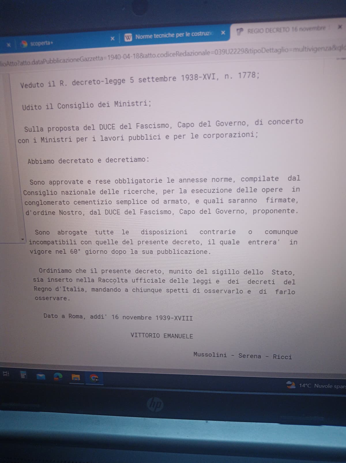 Quando studi le NTC ancora in vigore e scopri chi le ha fatte, e si capisce che è una legge fatta bene.