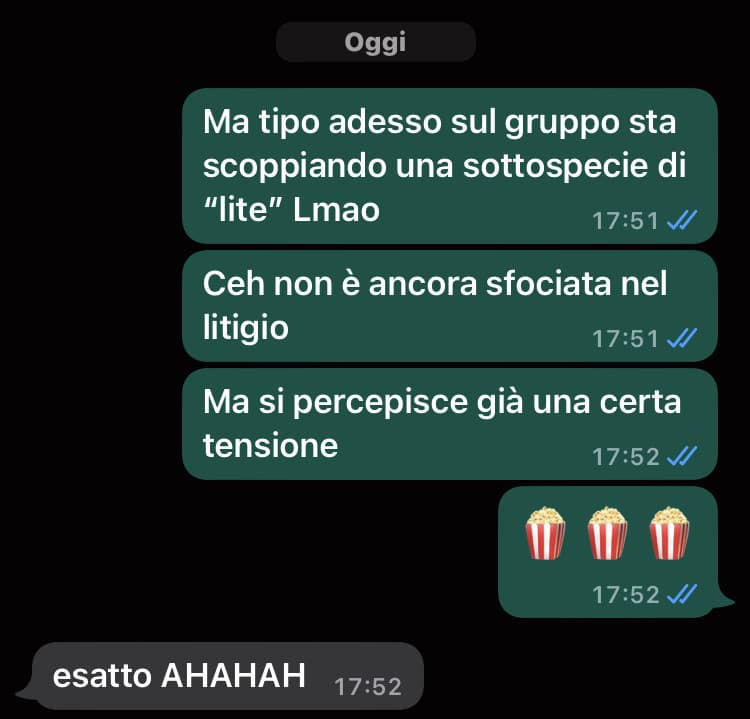 Io quando sul gruppo di classe sta per iniziare una discussione: