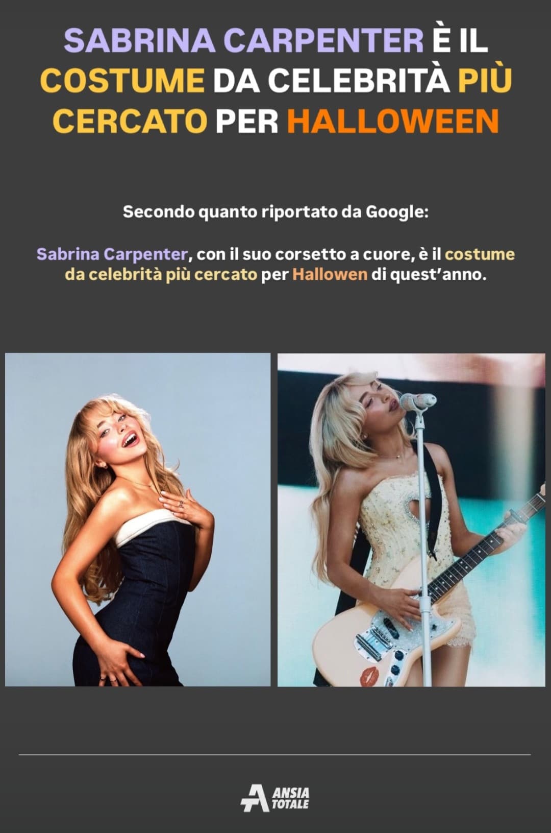 "da cosa ti vesti ad halloween?" "mah, da Sabrina Carpenter, tu?"