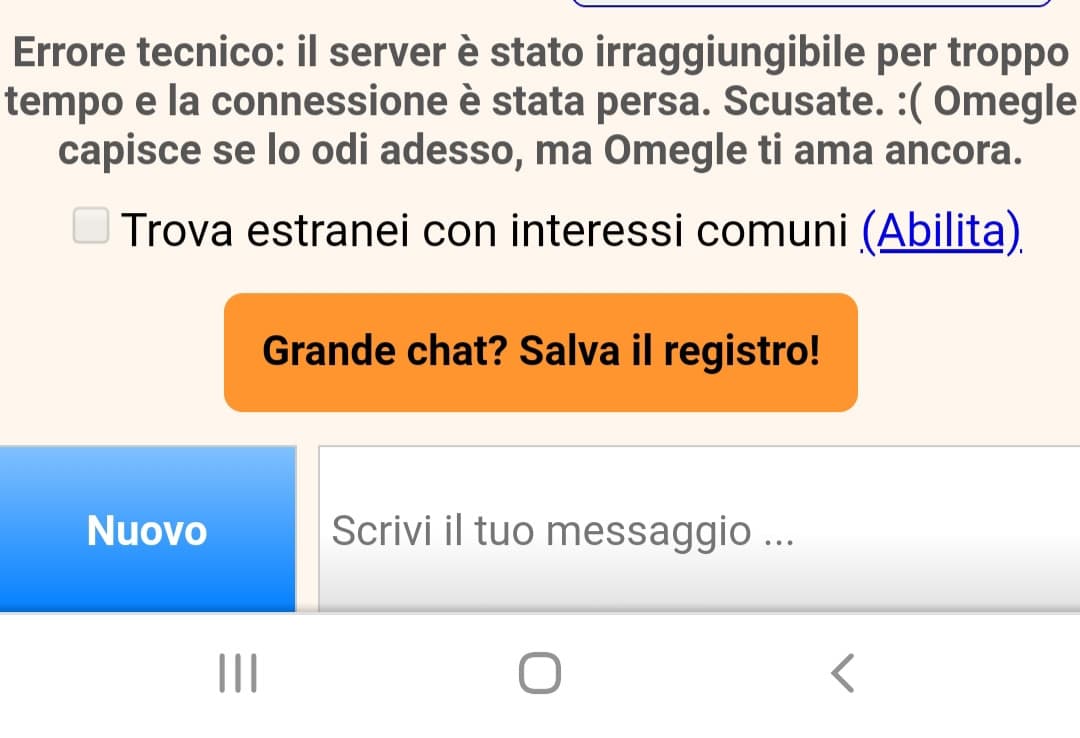 Grazie Omegle anche io ti amo .