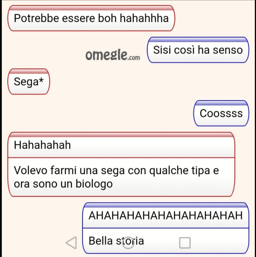 Ho chiesto su omegle un aiuto in biologia 