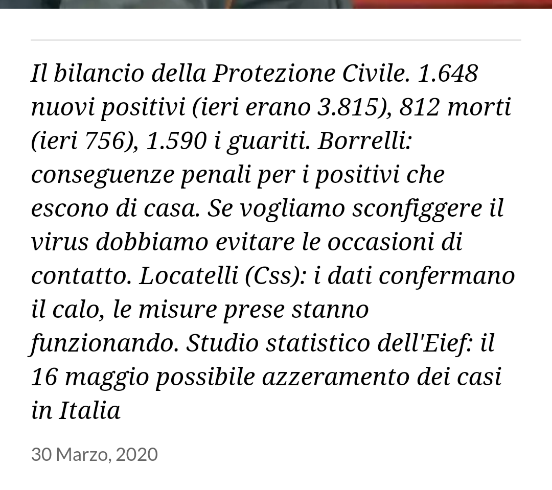 I nuovi contagi oggi sono la metà di ieri