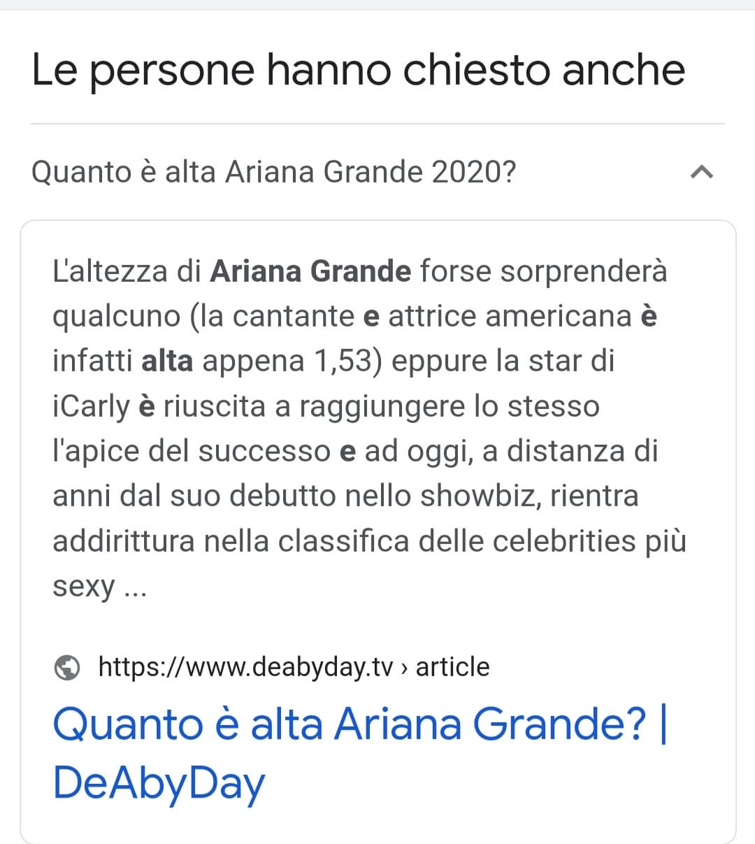 Perché infatti il successo di una persona dipende dalla sua altezza... bah 