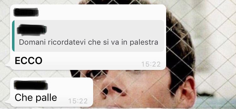 Quel “che palle” è il mood di tutta la mia vita. A voi piace andare in palestra?