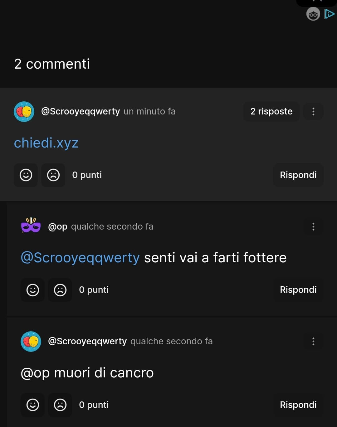 A voi i comenti. Io sono allibita da come la gente possa fare schifo(io ero op).