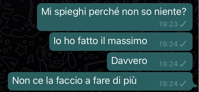 Potete immaginare quanto stia dicendo il vero... dopotutto si tratta della prof, non di chiunque altro. Eppure riesco comunque a non sapere nulla.