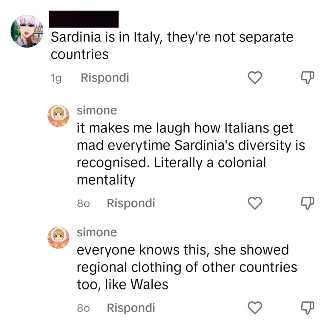 Gli americani sono psicopatici, cioé io avrei una mentalitá colonialista perché ho detto che la Sardegna é in Italia 💀