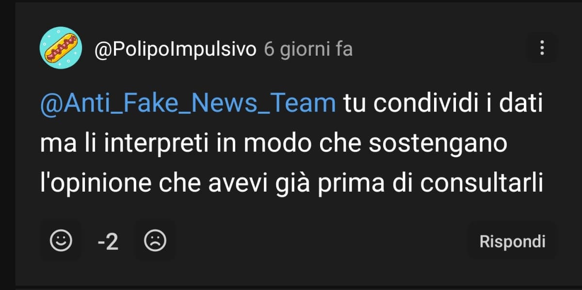 Indovinate? Dei dati neanche l'ombra