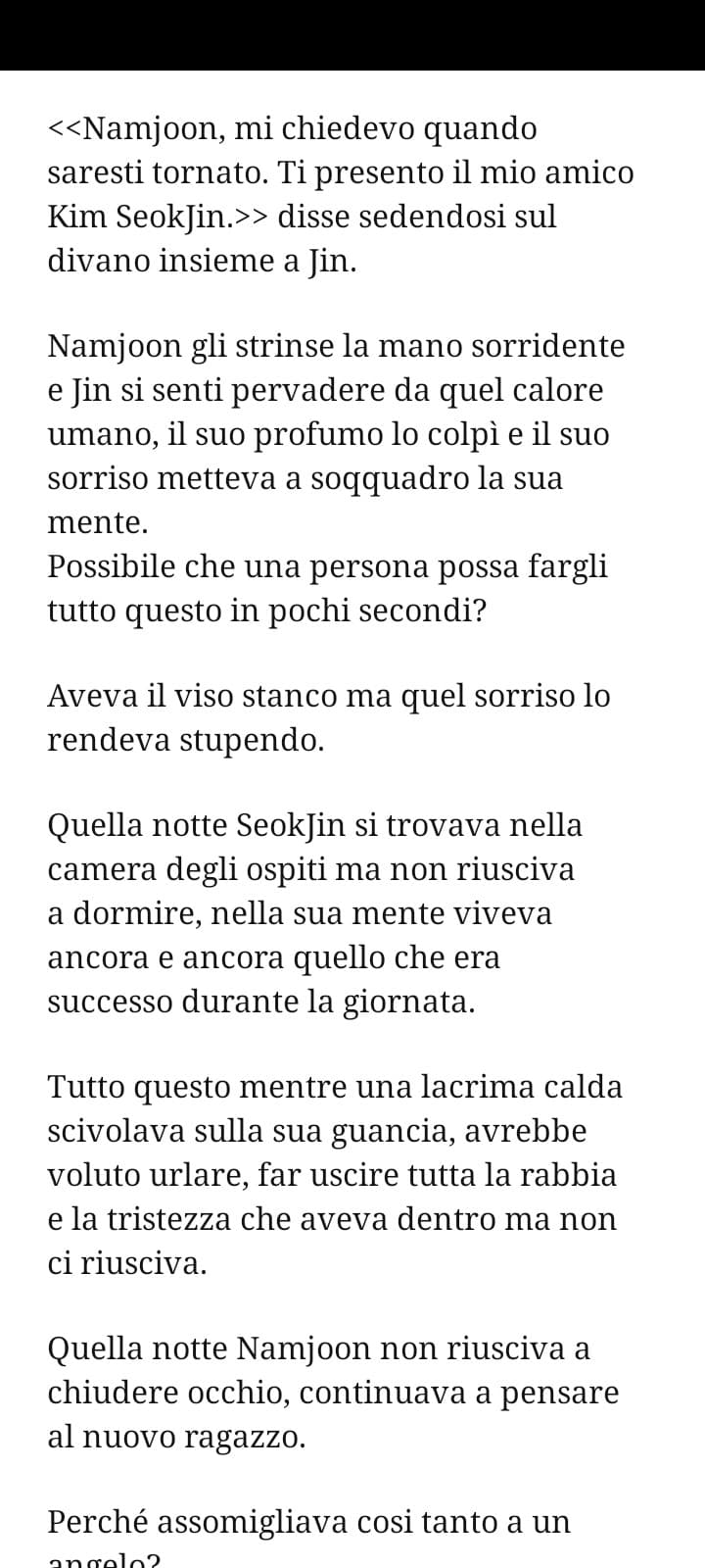 Per noia ho scaricato wattpad e ho dato un'occhiata a una delle mie vecchie storie, che roba carina e sentimentale scrivevo