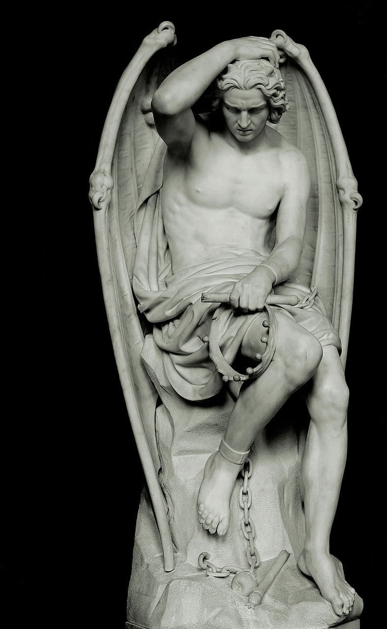 ok lucifero è sexy . "Il Genio del Male" , rappresenta Lucifero , situata nella cattedrale di San Paolo a Liegi ( Belgio)- 1848