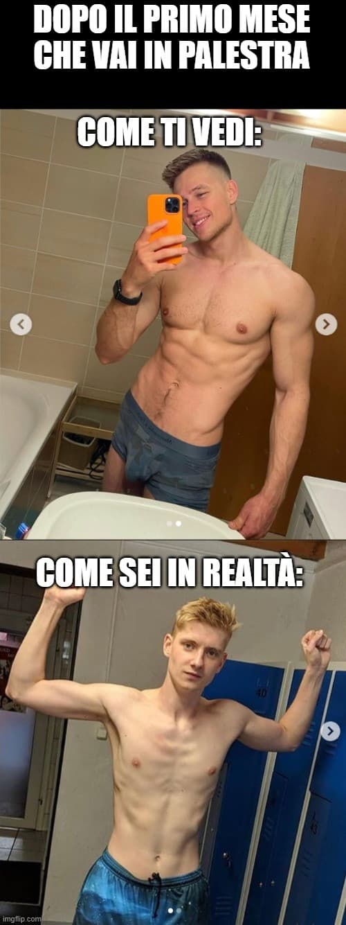 Ho fatto questo meme ripensando al primo mese che mi sono reiscritta in palestra. Adesso è quasi un anno dopo. - Olga