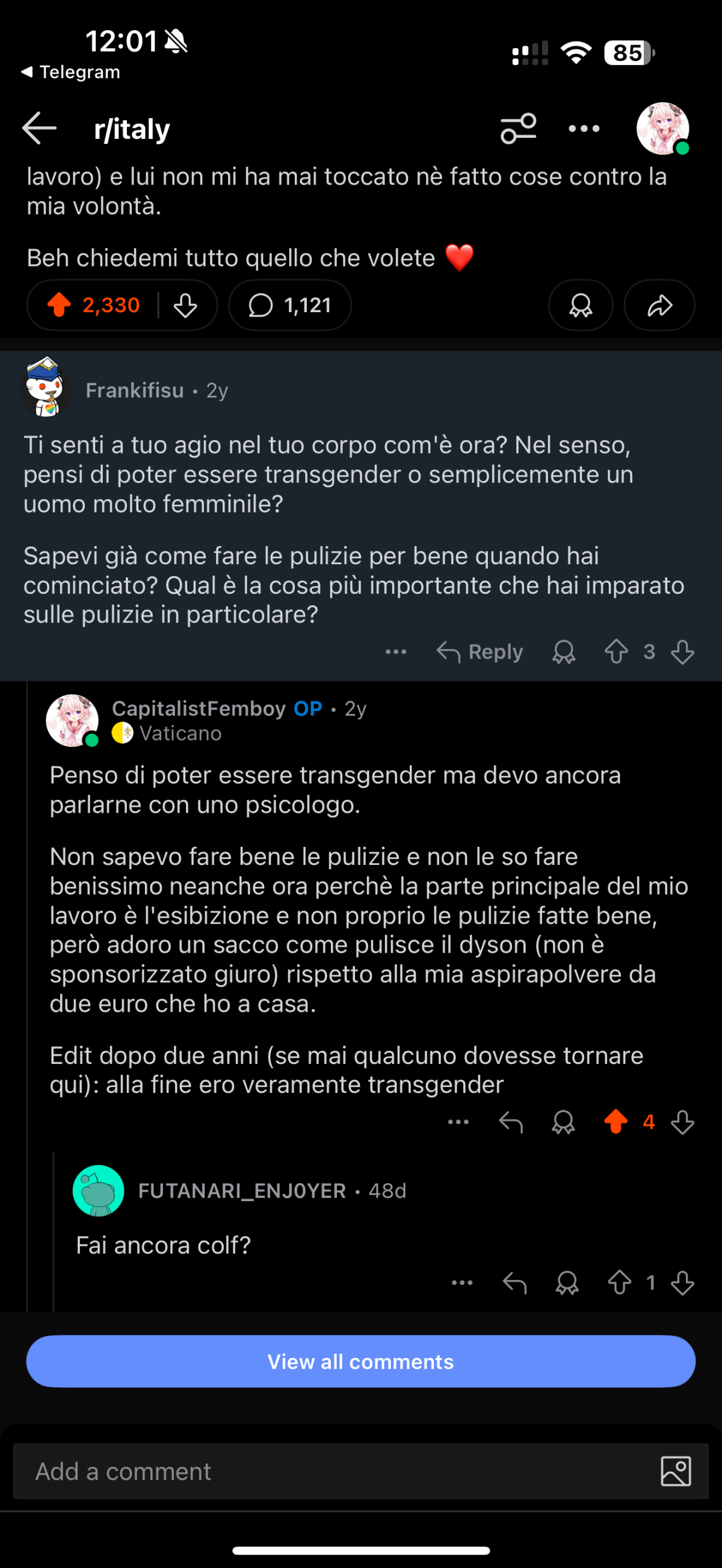 Noooo ho trovato questo mio commento di due anni fa lol 