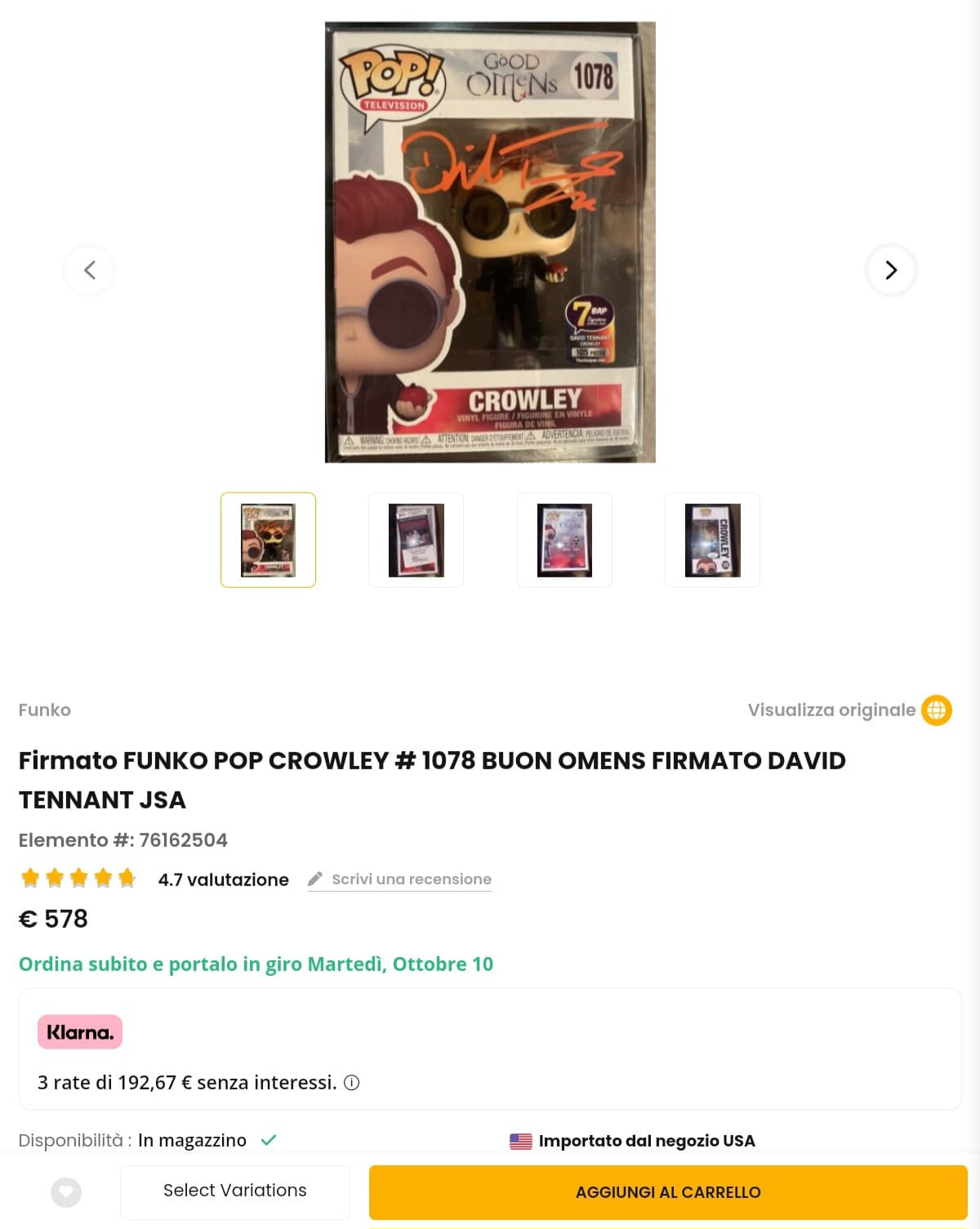 RAGA IO DEVO AVERE QUESTO FUNKO POP FIRMATO DA DAVID TENNANT