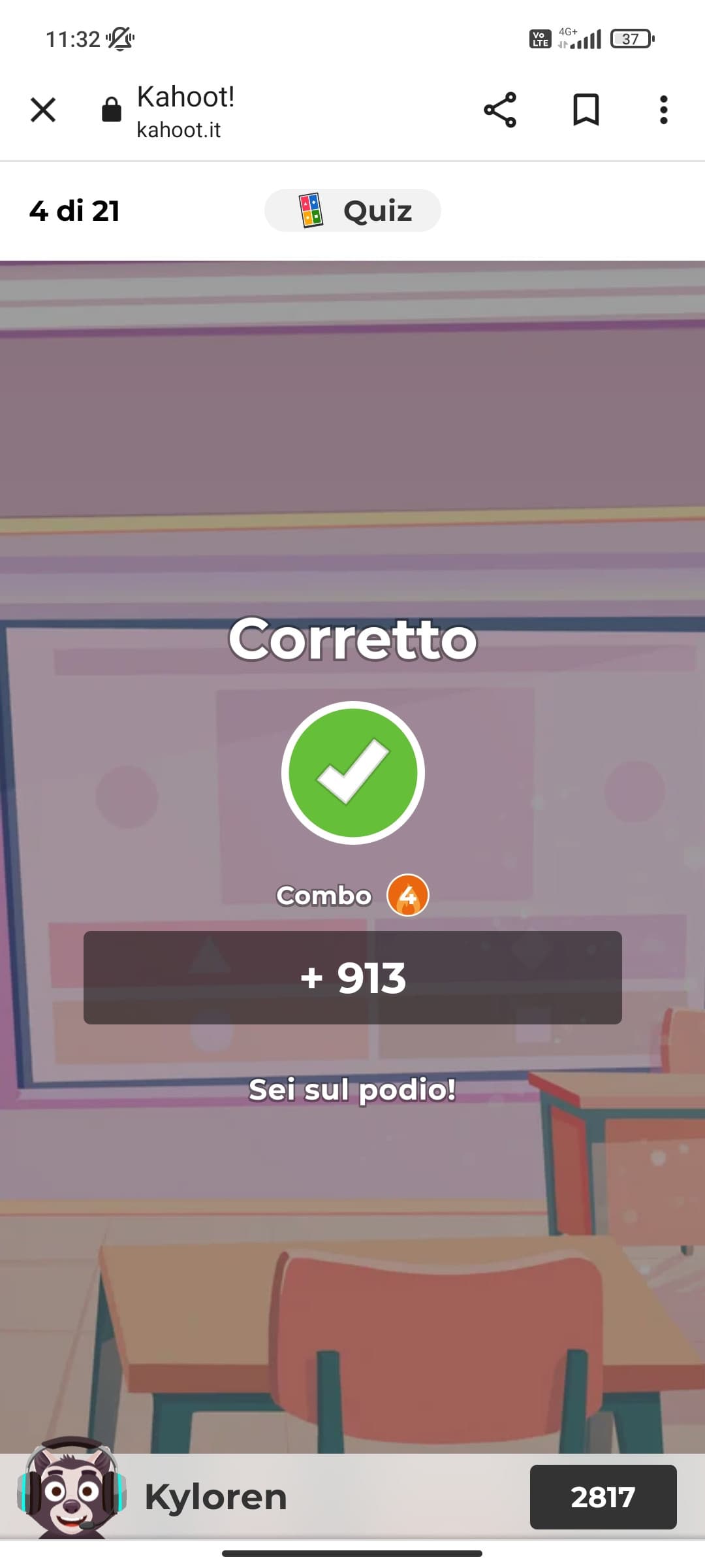 Nel kahoot delle serie TV fatto in classe ho battuto quasi tutti (il prof era primo)