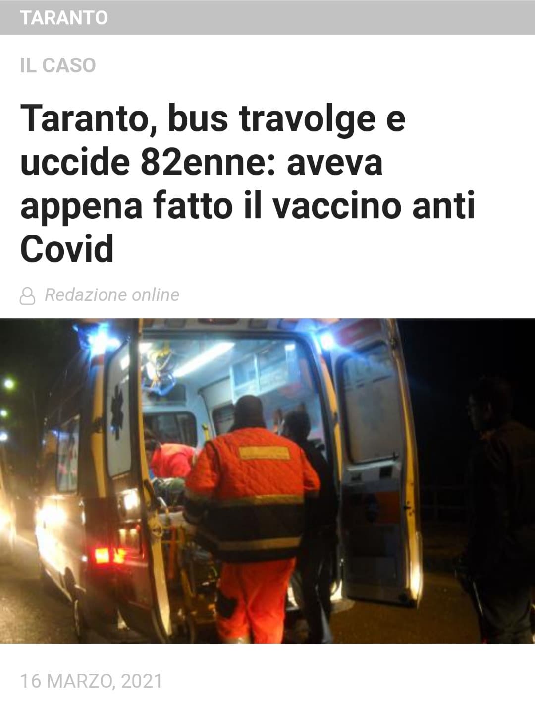 Articolo vero, su 'La Gazzetta del Mezzogiorno'