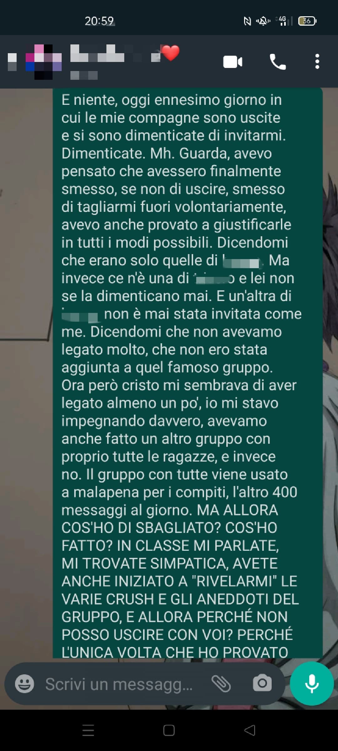 Sfogo, se sapete confortare una persona commentate per favore, mi sta venendo da piangere