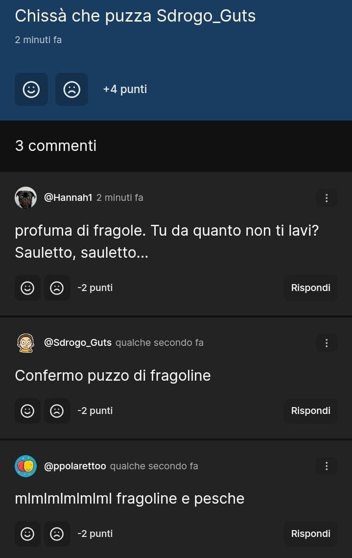 Puzzo di fragoline ragazzi, lo ammetto